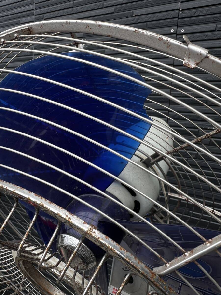 AK8134●昭和レトロ NATIONAL ナショナル F-40WR 大型 扇風機 ファン ３枚羽根 ブルー 40cm 当時物 ELECTRIC FAN　通電不可　現状渡し_2