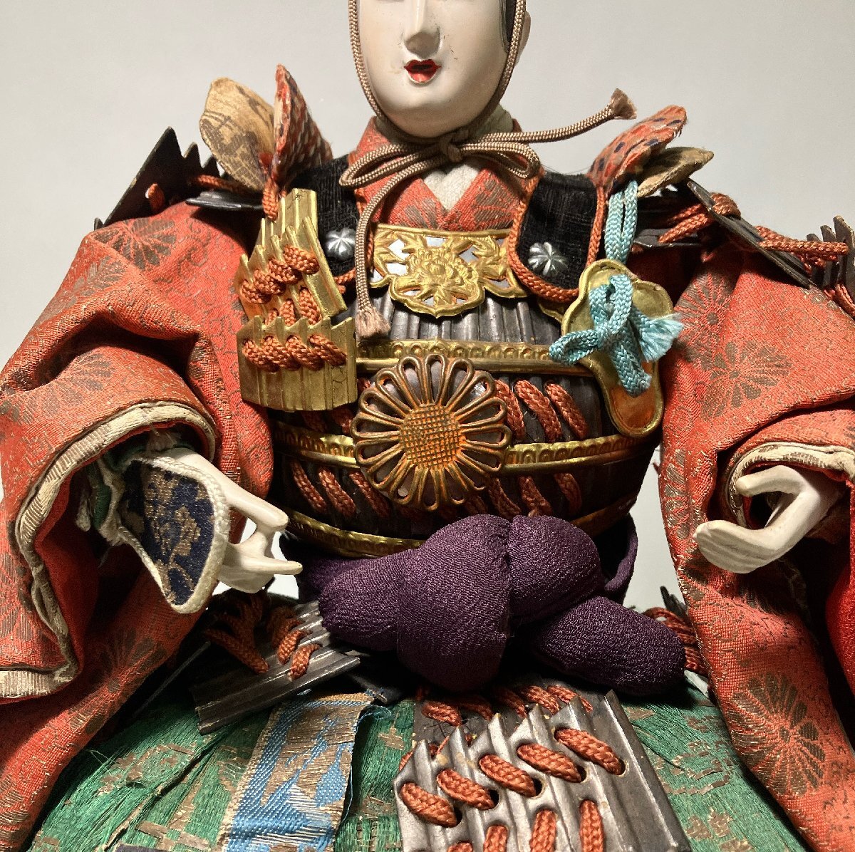 京全】 江戸時代 大将人形 五月人形 武者人形 高さ：38cm 箱付(五月
