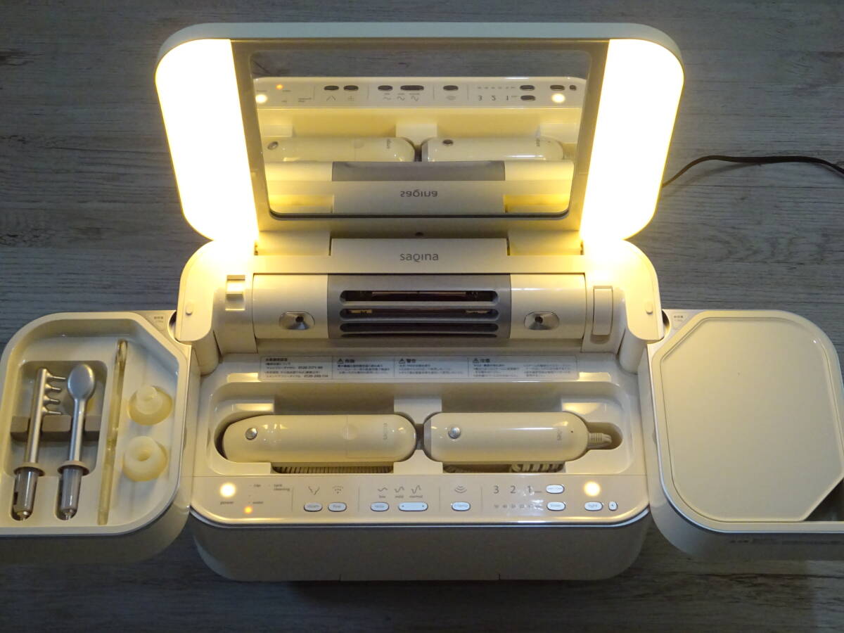 ★サキナビジュー サロン級 ホームエステ美顔器 Wスチーマー 高周波テスラー吸引クリーナー 頭皮マッサージ 赤外線 温熱 スキンケア美容器