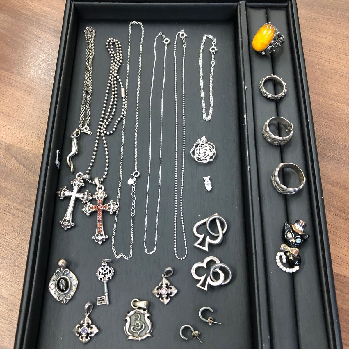 【計147g】ヴィンテージ 銀製品 アクセサリー まとめ売り 950 925等 整理品】SILVER 925/STERLING SILVER リング ネックレス トップ