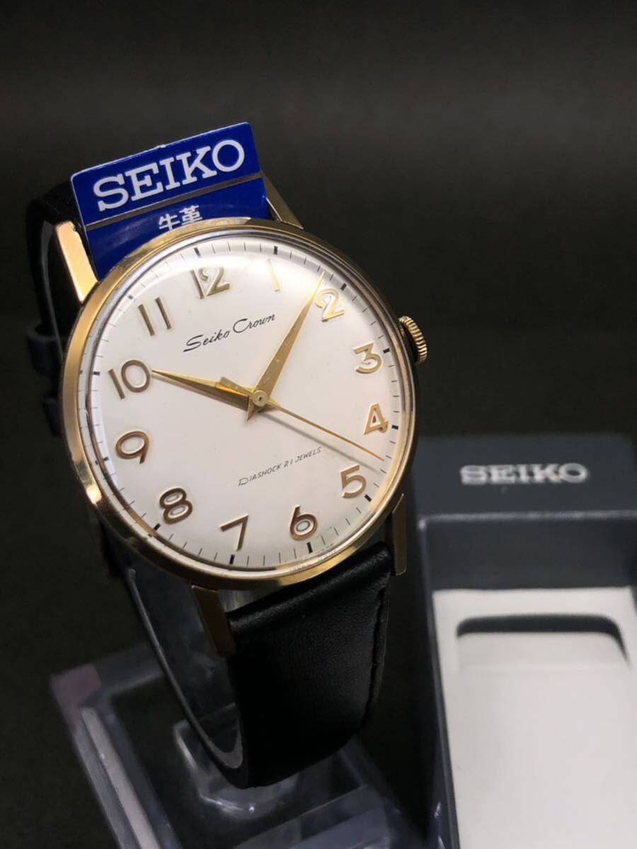 【超希少・美品】 SEIKOクラウン 純正尾錠 極希少/良品◇セイコー【クラウン/全アラビア数字】当時物SEIKO純正