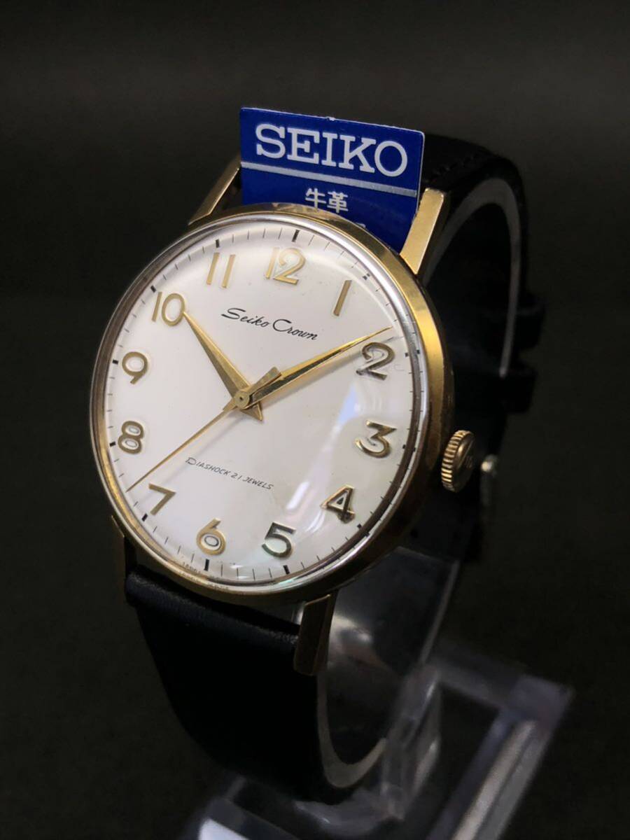 極希少/良品◇セイコー【クラウン/全アラビア数字】当時物SEIKO純正