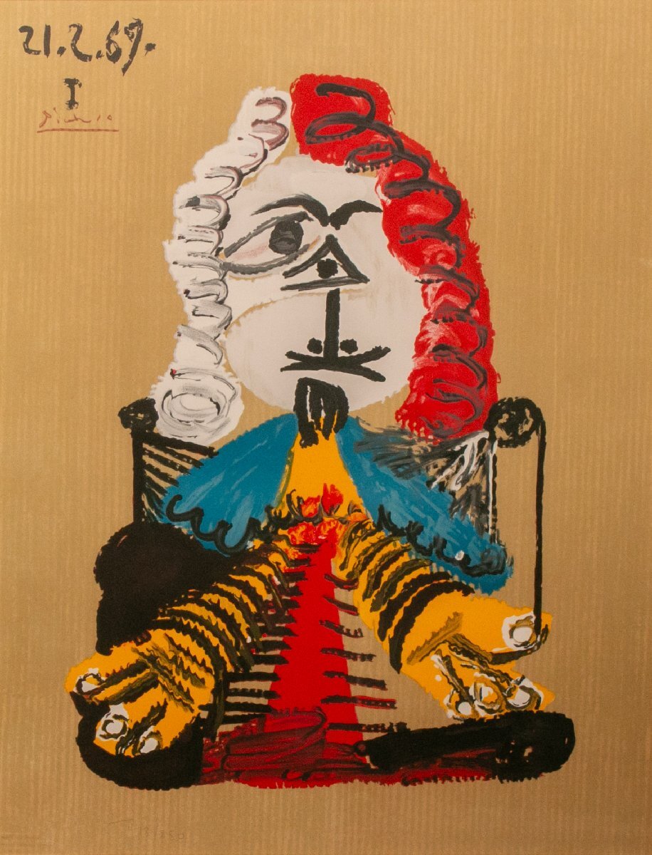 MG凛】『パブロ ピカソ』 リトグラフ「想像の中の肖像」 18/250《本物