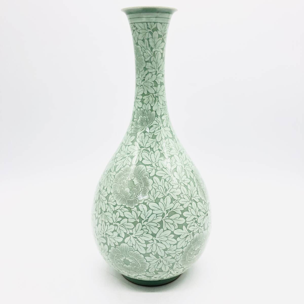 保管品 東谷 金正黙 高麗 青磁 花瓶 一輪挿し 花入れ 花生け 壷 韓国
