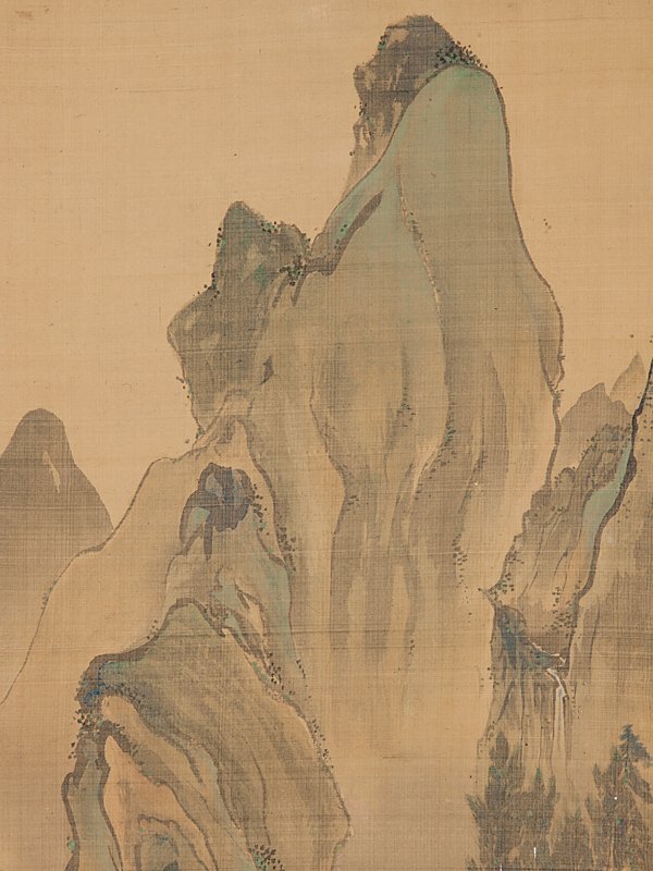 五】水上景邨 『大江山図』 絹本 彩色 掛軸 箱付(山水、風月)｜売買