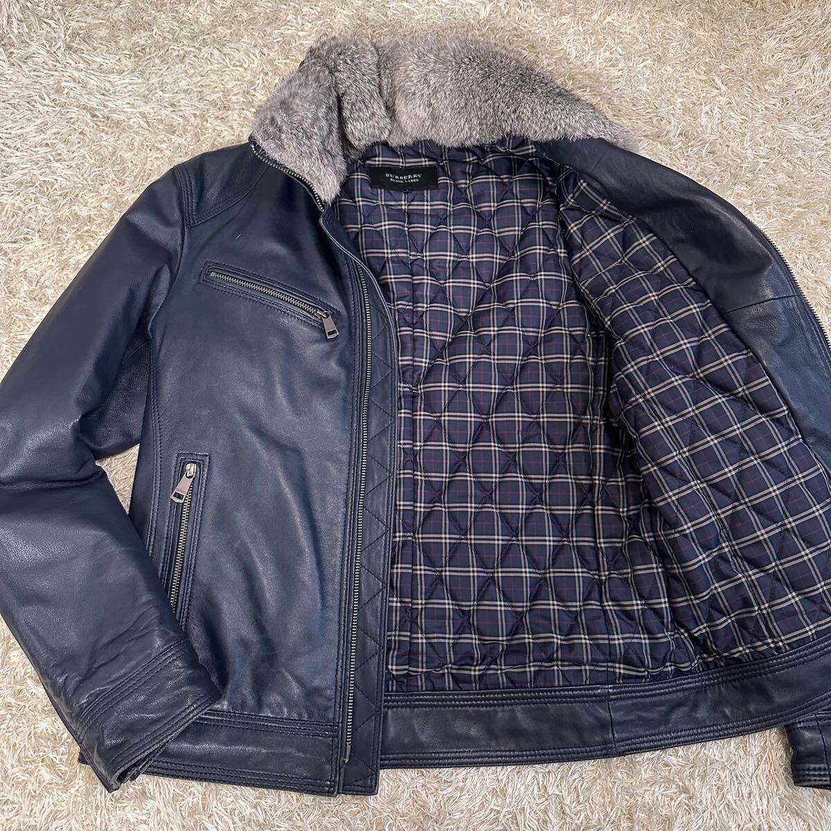BURBERRY 羊革 ライダース ラムレザー ブルゾン ジャケット ライダース