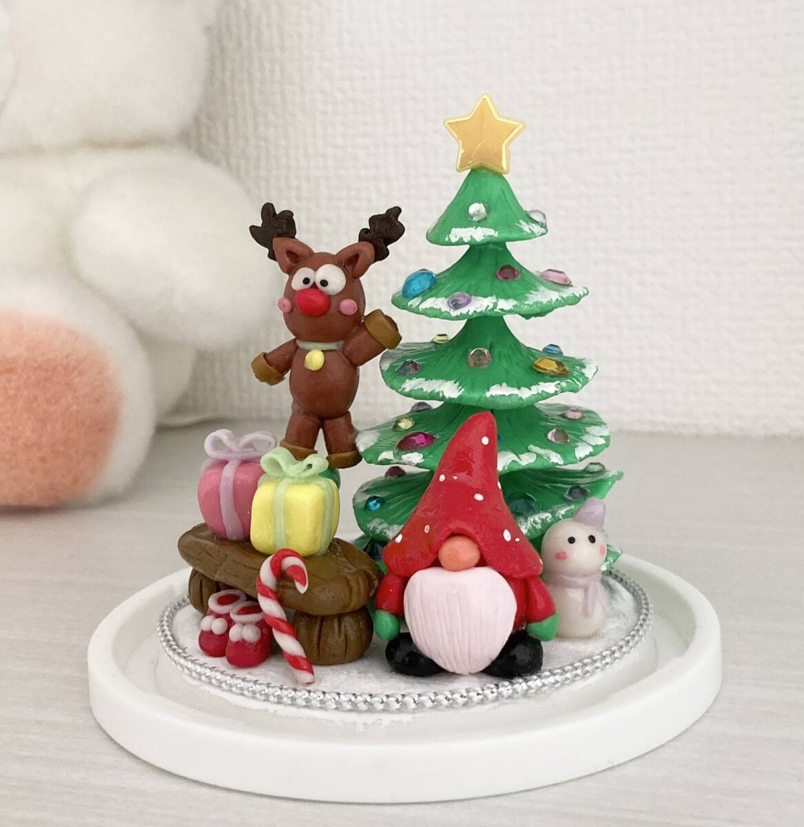 ハンドメイド☆クリスマス☆樹脂粘土☆ツリー☆サンタクロース