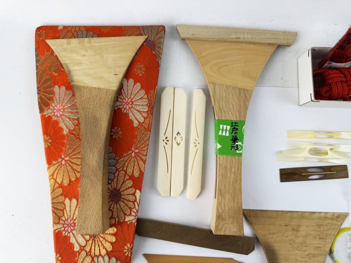 当時物　和楽器　小物　まとめ　バチ　撥　三味線駒　弦　富士糸　和楽器 　指掛　レトロ　1円～_2