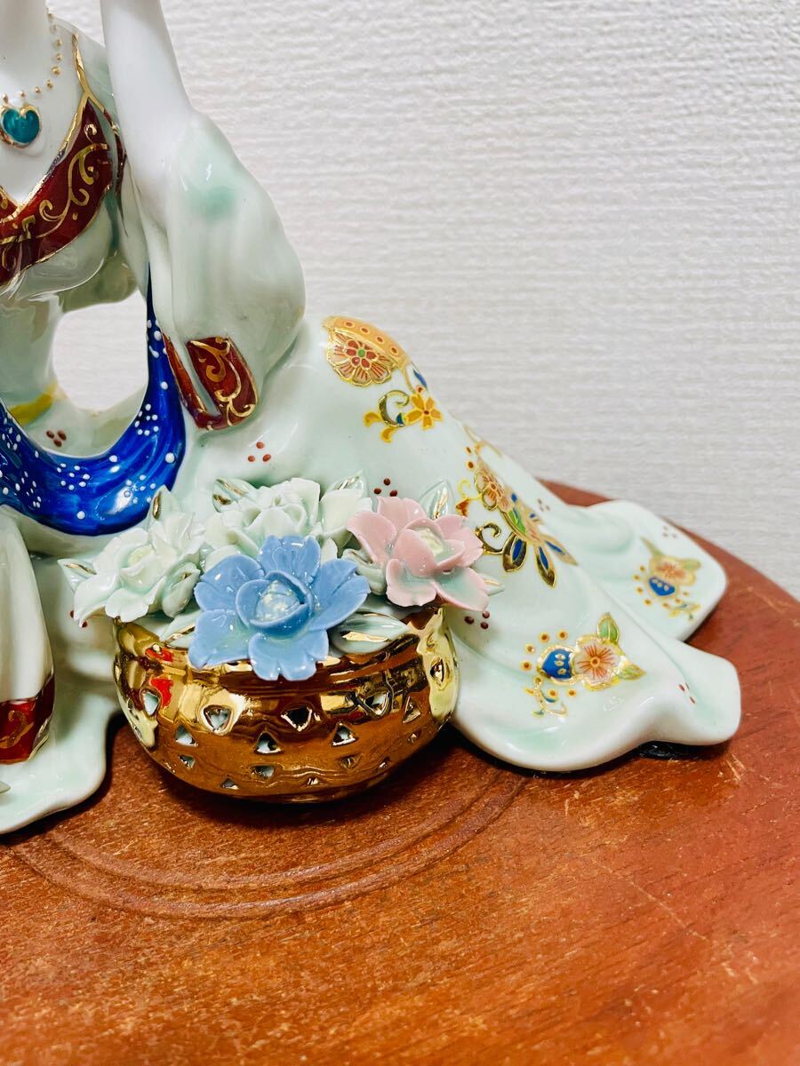 自宅保管品】中国陶器/芸者/高さ約20cm/人形 女性像/インテリア/美品