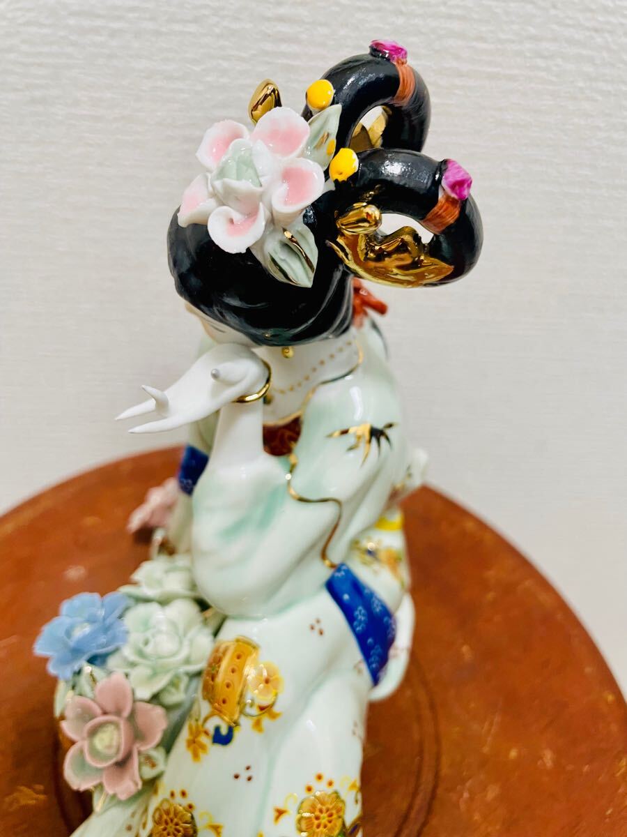 自宅保管品】中国陶器/芸者/高さ約20cm/人形 女性像/インテリア/美品