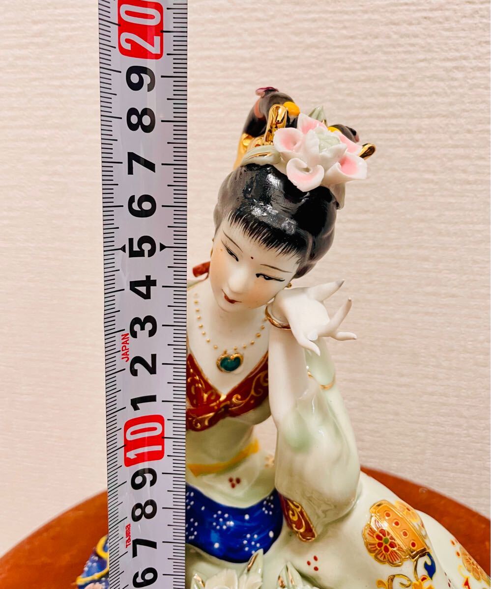 自宅保管品】中国陶器/芸者/高さ約20cm/人形 女性像/インテリア/美品