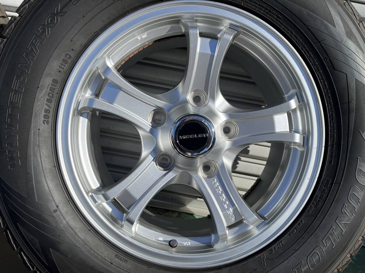 美品!バリ山 ランクル200系 DUNLOP WINTER MAXX SJ8 285/60R18 KEELER