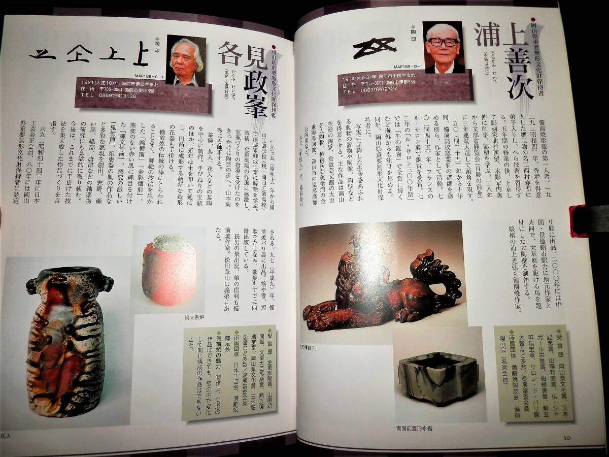 本/備前焼-作家.窯元名鑑/金重陶陽.藤原啓.大饗仁堂.金重素山.伊勢崎淳