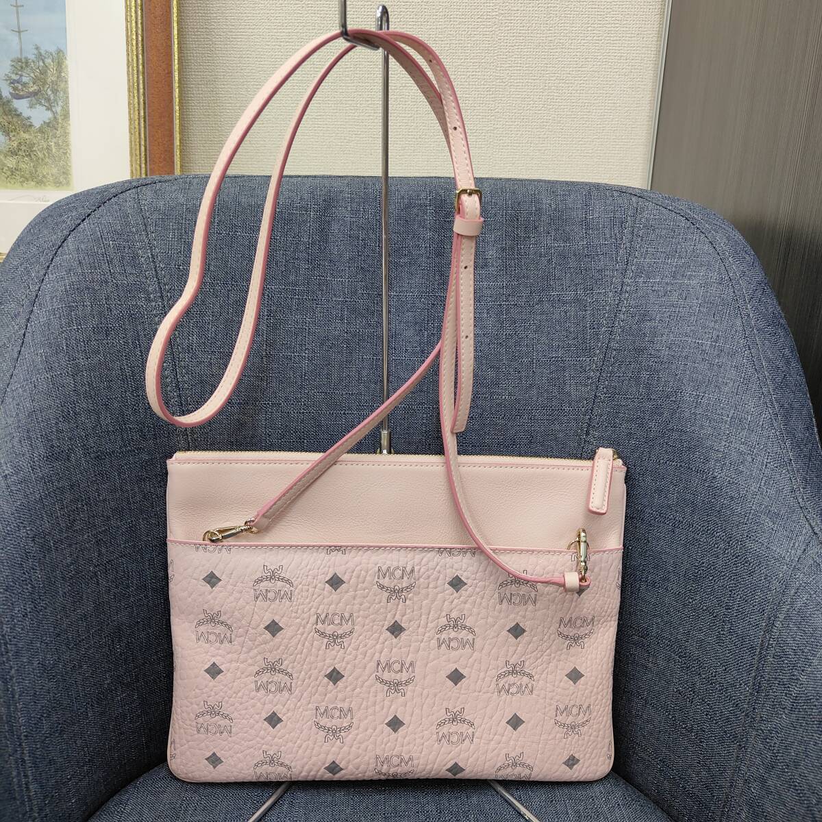 MCM ヴィセトス柄 1円 エムシーエム モノグラム □美品□ レザー 