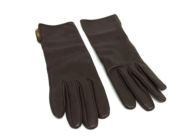 1円 極 HERMES エルメス レザー 手袋 グローブ 防寒具 表記サイズ 7 1/2 レディース ブラウン系 AX5652(その他)|売買 ...