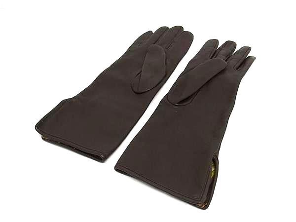 1円 極 HERMES エルメス レザー 手袋 グローブ 防寒具 表記サイズ 7 1/2 レディース ブラウン系 AX5652(その他)|売買 ...