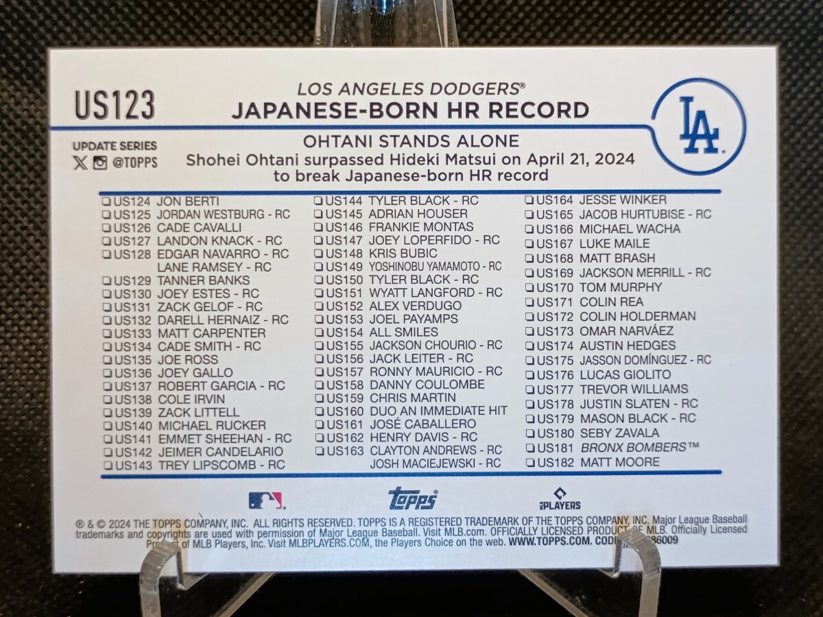 大谷翔平 レインボー 【2024 TOPPS BASEBALL UPDATE SERIES US123