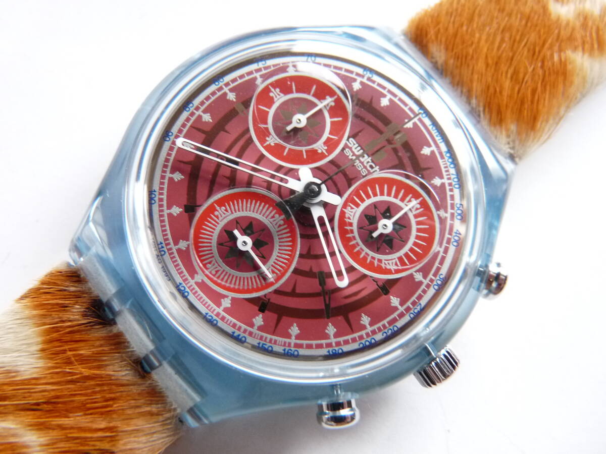 未使用電池交換済 稼働中 スウォッチ Swatch 1994年モデル クロノ FURY 