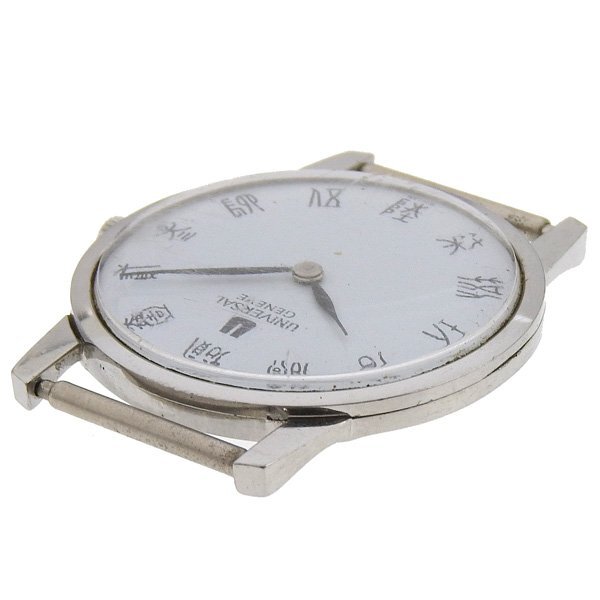 1円 稼働 ユニバーサルジュネーブ UNIVERSAL GENEVE cal.1-42 手巻き ラウンド 白文字盤 SS ボーイズ 腕時計_5