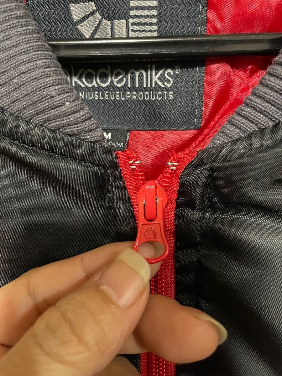 akademiks(アカデミクス)袖カラー切り替え 中綿入りMA-1ジャケット 