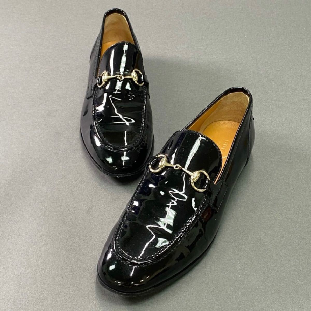 1k11 GUCCI グッチ エナメル ホースビット ローファー 36 1/2 約23.5cm 