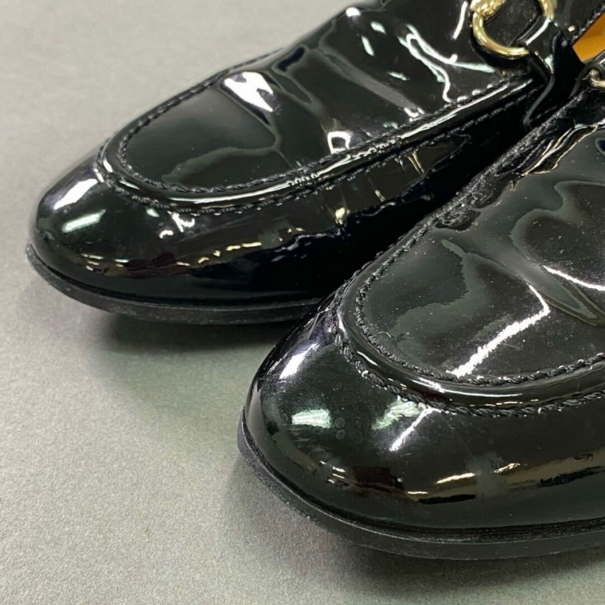 1k11 GUCCI グッチ エナメル ホースビット ローファー 36 1/2 約23.5cm 