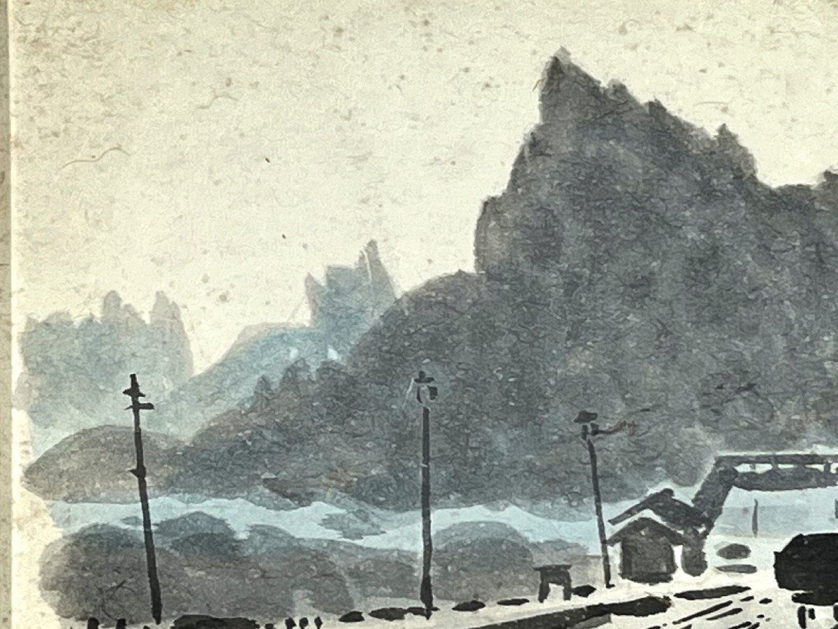 中村琢二 水彩画 色紙 風景画 直筆サイン 額装(自然、風景画)｜売買
