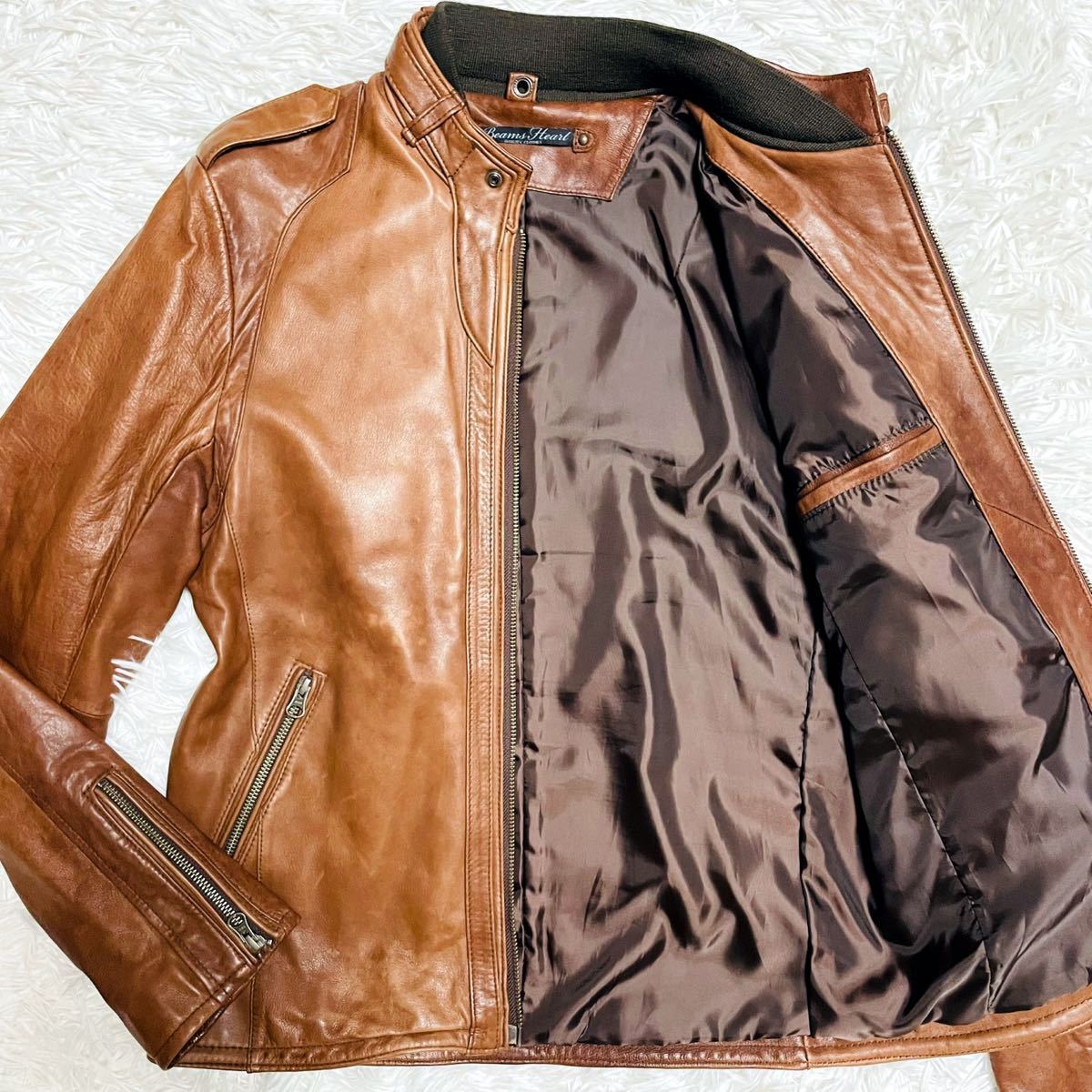 L ビームスハート 極上のラムレザー BEAMS HEART レザージャケット