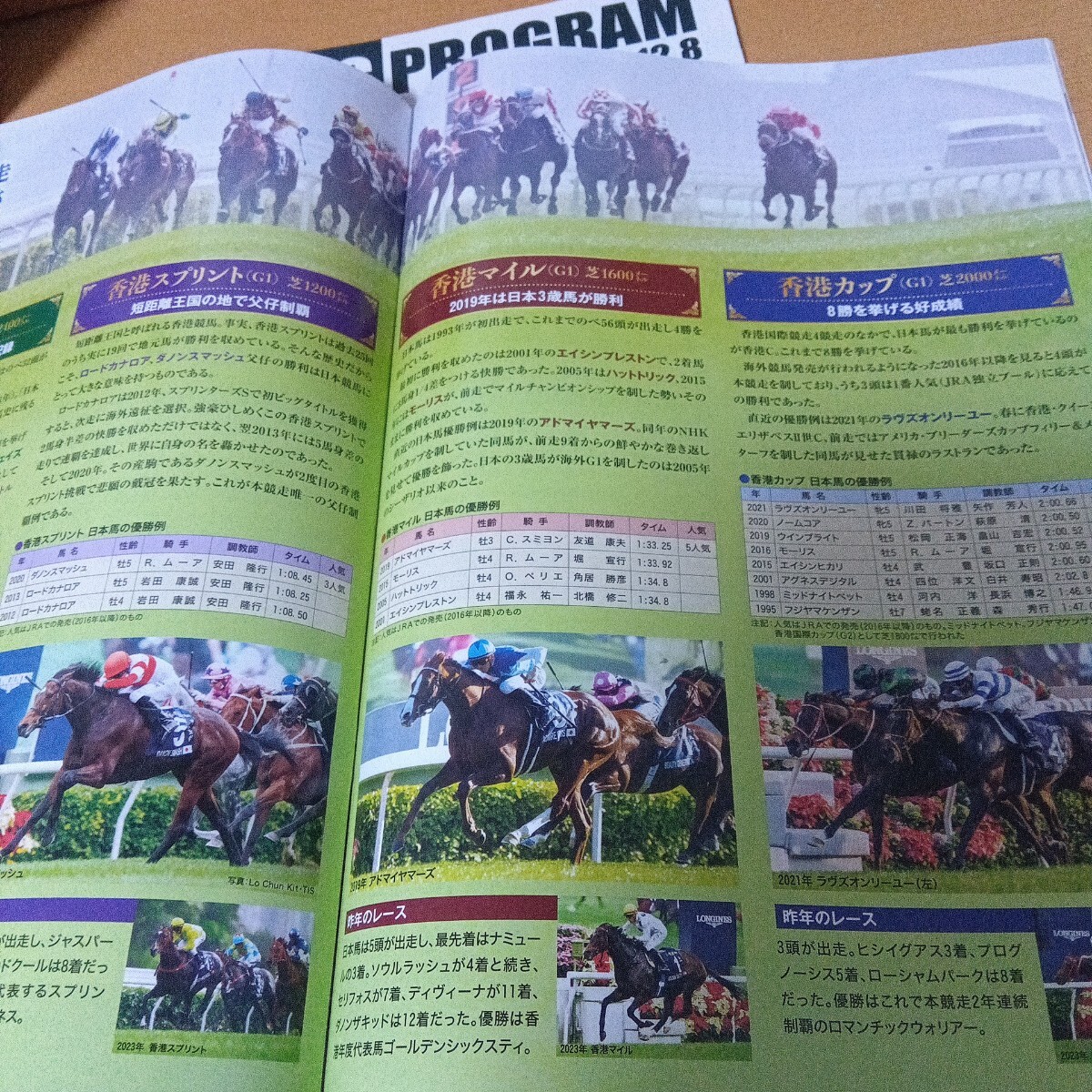 レーシングプログラム JRA 香港カップ コレクション リバティアイランド 利用明細 オッズ表 セット 未使用 優勝ロマンチックウォリアー_6