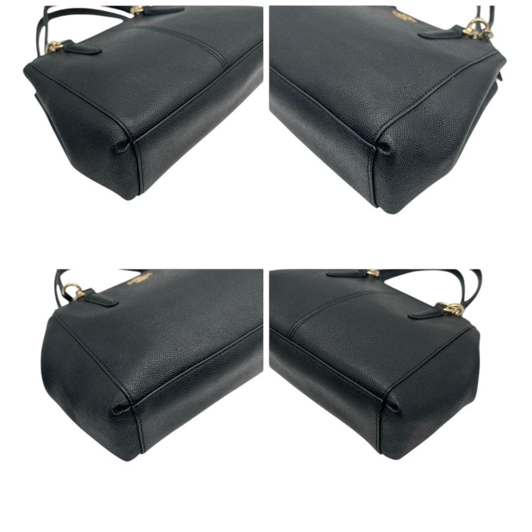 美品 coach コーチ 黒 ハンドバッグ s45 レザー 2way ブラック COACH 