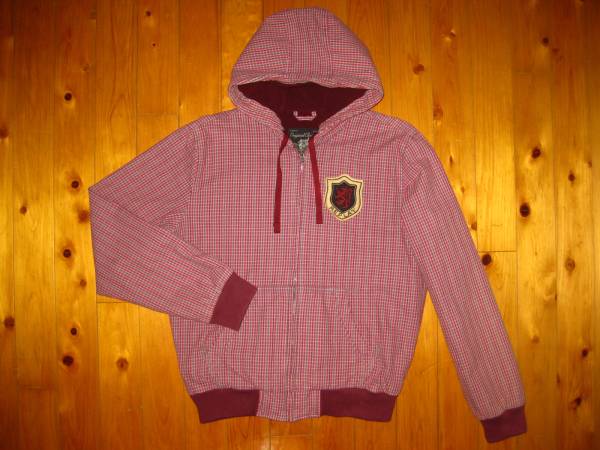正規品!リプレイ チェック柄フードジャケット エンジ L