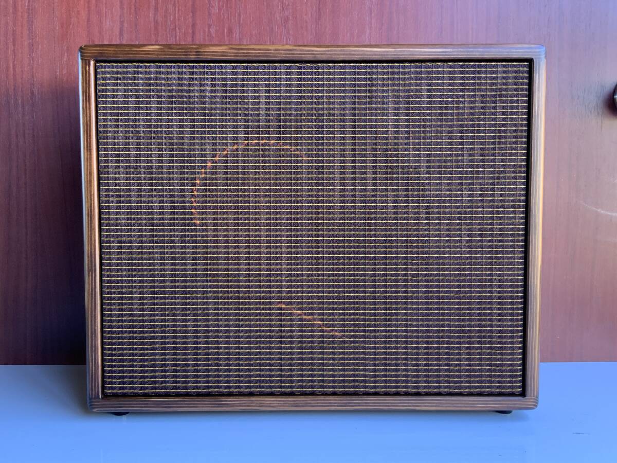 スピーカーキャビネット　１２インチオーバルバック仕様　自作品　チーク色　薄型D214_1