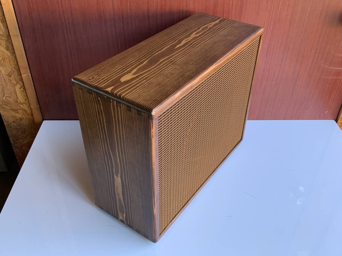 スピーカーキャビネット　１２インチオーバルバック仕様　自作品　チーク色　薄型D214_2
