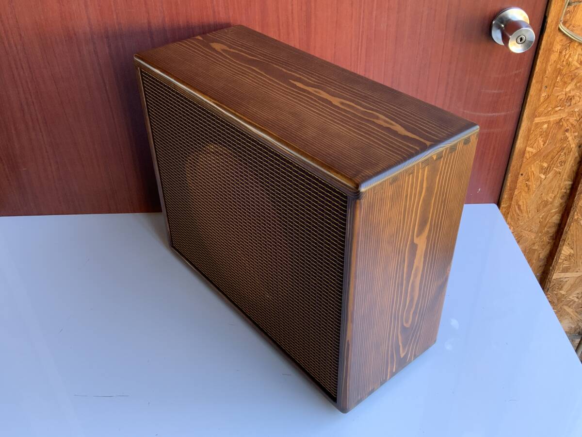 スピーカーキャビネット　１２インチオーバルバック仕様　自作品　チーク色　薄型D214_3