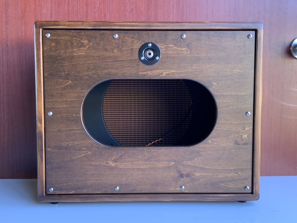 スピーカーキャビネット　１２インチオーバルバック仕様　自作品　チーク色　薄型D214_5