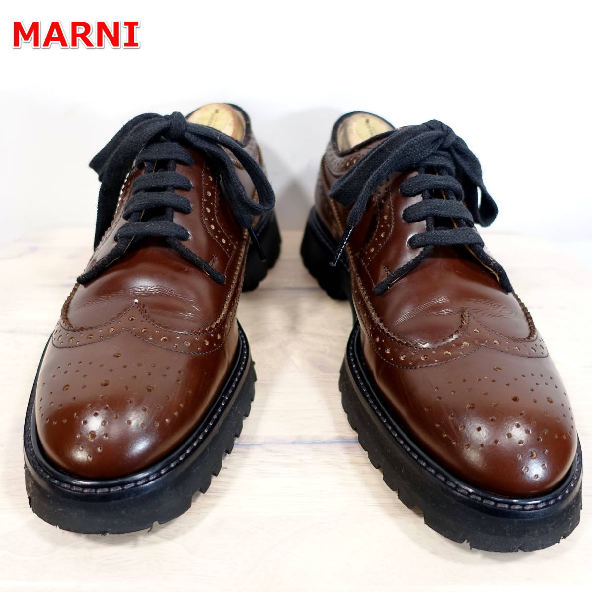 良品】マルニ ロングウィングチップダービーシューズ MARNI 良品】マルニ ロングウィングチップダービーシューズ MARNI