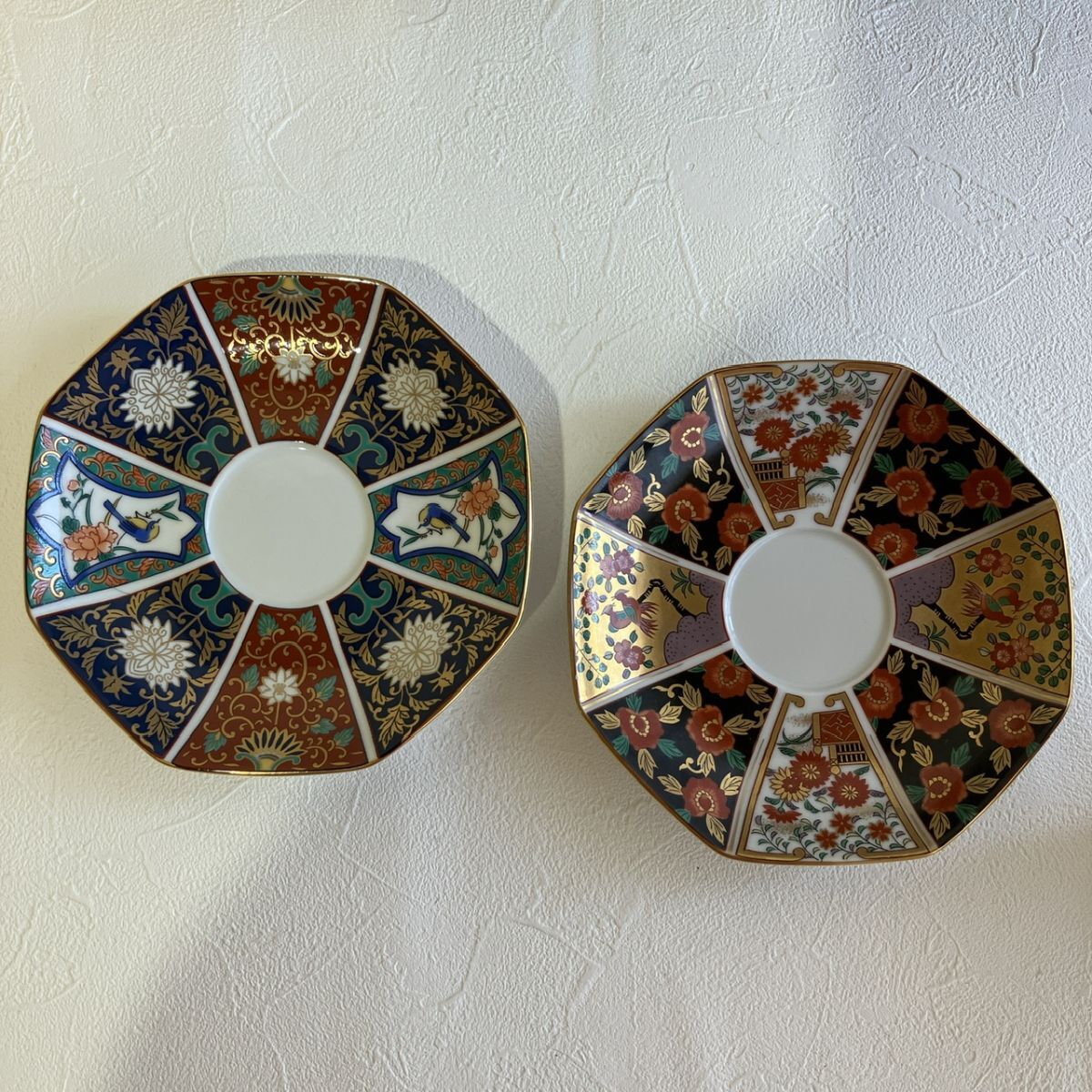 ☆【未使用品】有田焼 青藍窯 古伊万里コレクション 金彩八角 2点