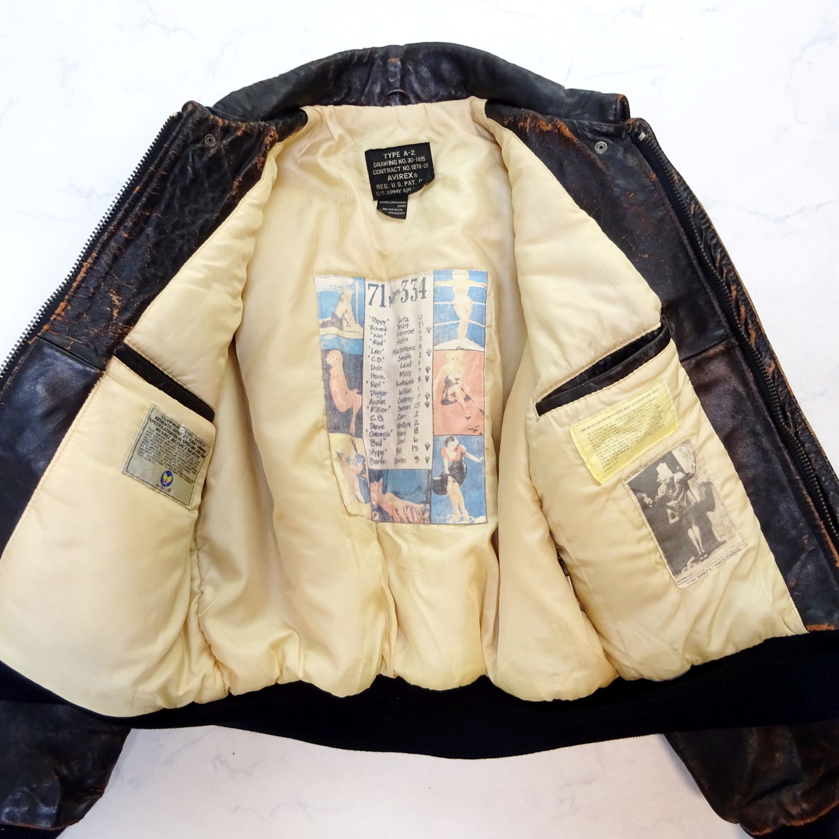 Vintage 90s Brown Avirex Type A-2 Flight Jacket (L⁄XL)
