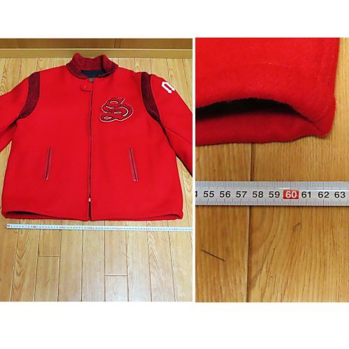 スクーカム/SKOOKUM LETTERMAN NY68 BROTHRERSスタジャン 赤 USA L 
