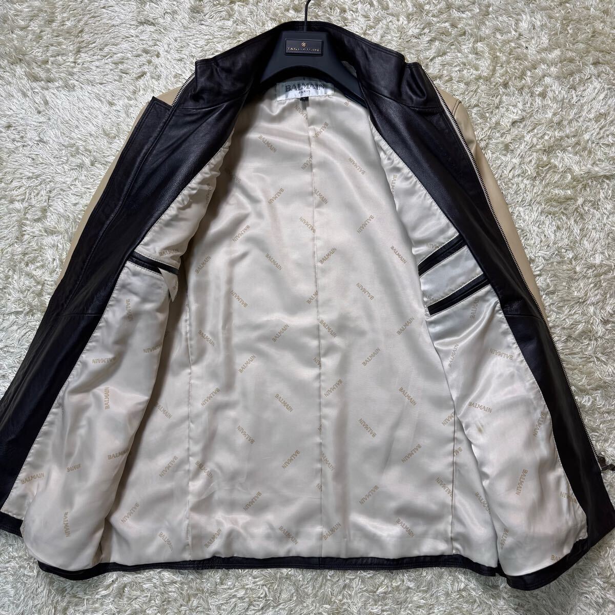 1円 未使用保管品!! BALMAN バルマン 極上ラムレザー レザージャケット