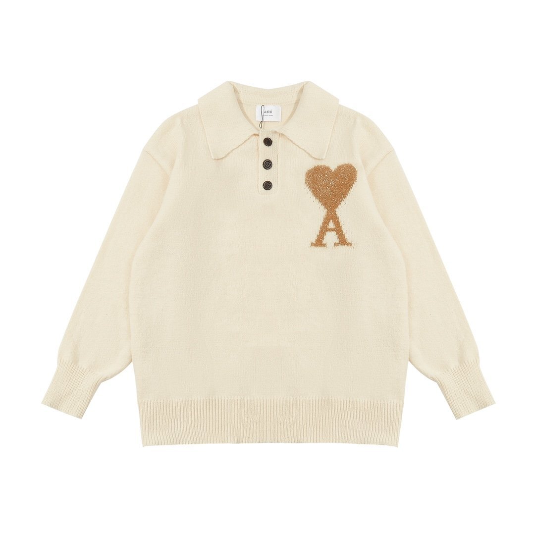 Ami paris アミパリ ウール Vネック セーター ニット ユニセックス 