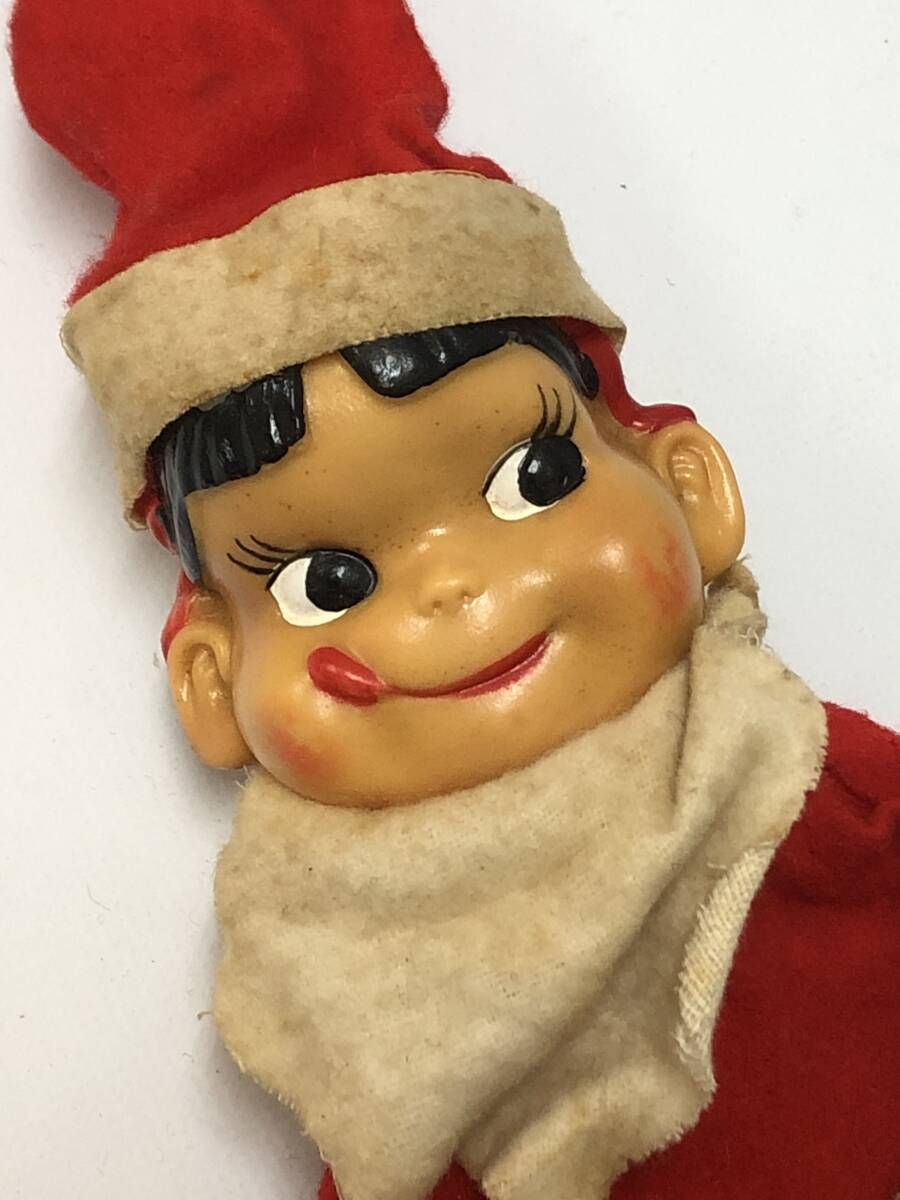 当時物 不二家 ペコちゃん パペット ソフビ サンタ 時代物 ペコちゃん