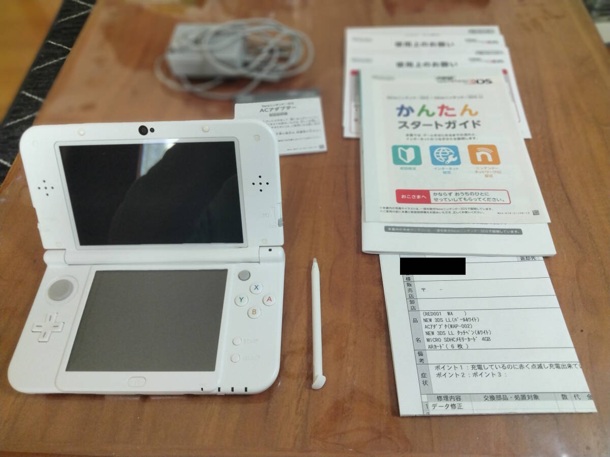 New ニンテンドー3DS LL パールホワイト 本体☆アダプタ New