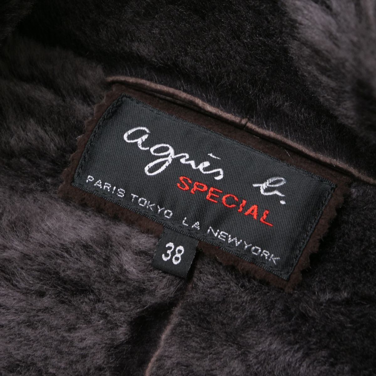 GQ1706△フランス製 アニエスベー/agnes b.SPECIAL ムートンコート/羊 