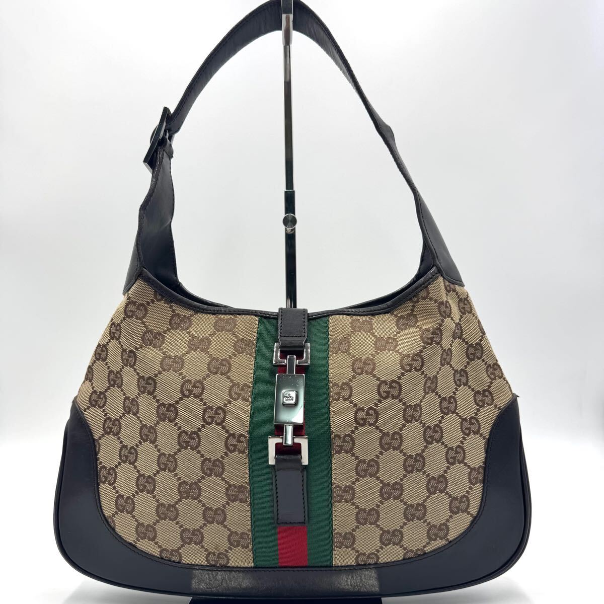 極美品】GUCCI グッチ ジャッキー シェリーライン ハンドバッグ ワン