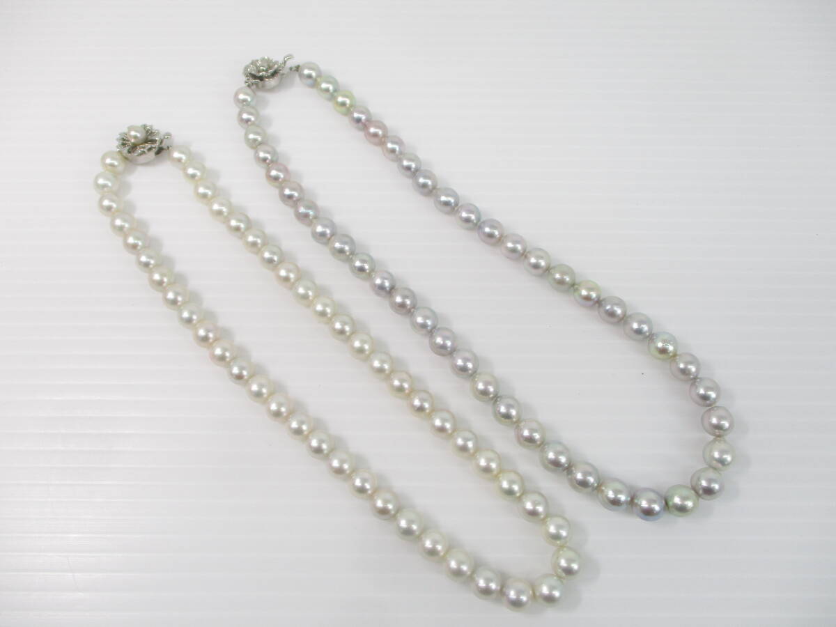 2412602-016 真珠 パール ネックレス 金具 シルバー SILVER刻印 計2点 