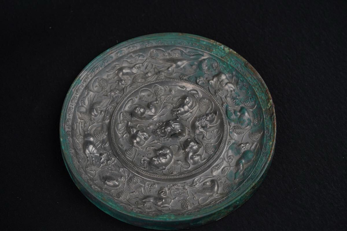 唐時代 工芸品 銅鏡 円鏡 青銅鏡 ◇旧蔵◇古美術 【雅