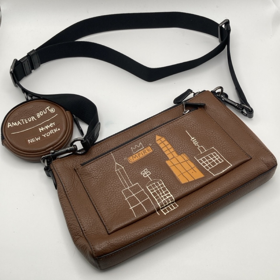 1円 60 同梱不可 ② COACH × Jean-Michel Basquiat コーチ C5596 Holden バスキア ショルダー ...