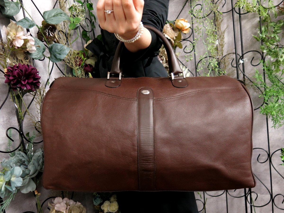 美品　dunhill ダンヒル ボストンバッグ レザー ブラウン 旅行 出張 ○超美品○dunhill ダンヒル○カーフ レザー 本革○ボストン バッグ