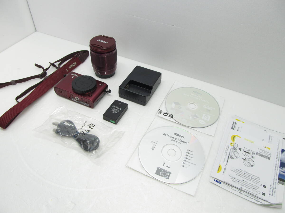 Nikon 1 J3 1NIKKOR 10-100mm 1:4-5.6VR 55 充電器 MH-27 デジカメ 